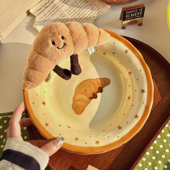 Adorable fruit & croissant plate 8inch set of 4 - Functional Design - Picture 4 of 5